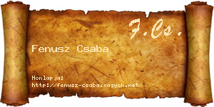Fenusz Csaba névjegykártya